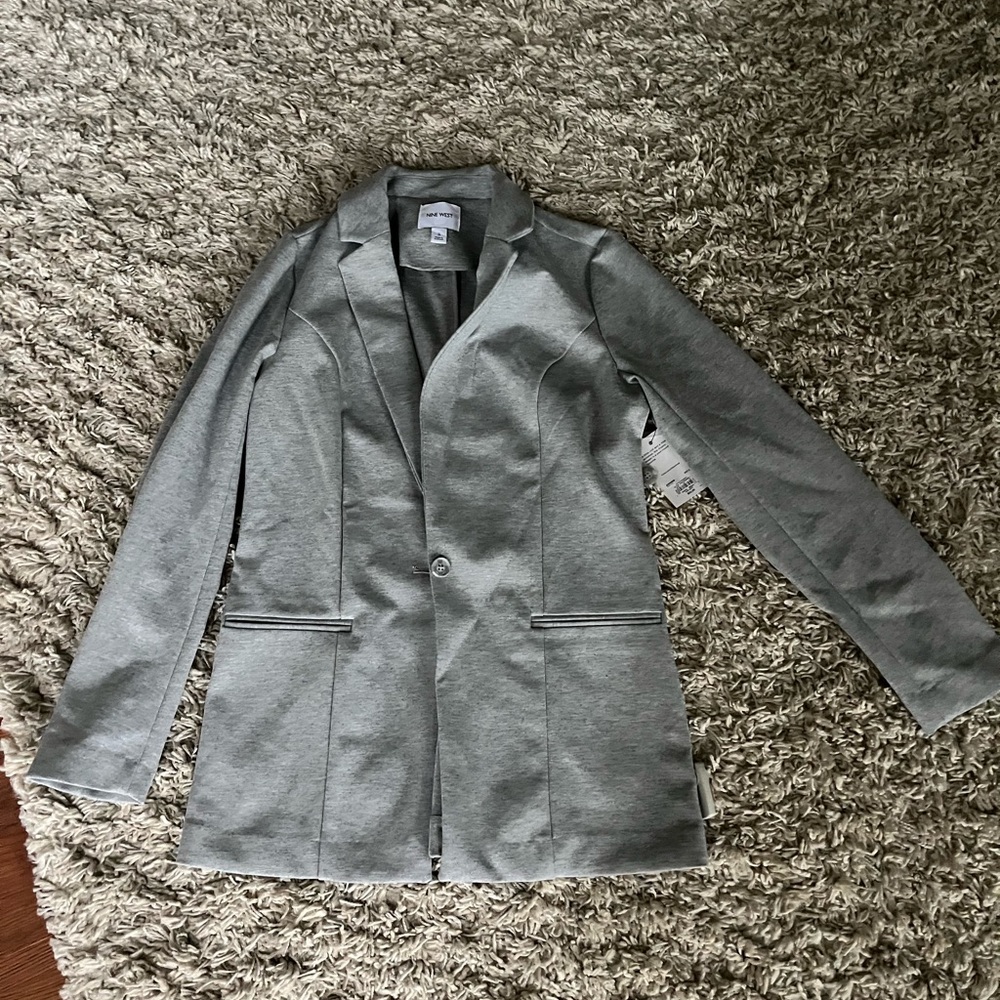 Nine West Gray Blazer Structured Suit Jacket (Security Sensor still attached)